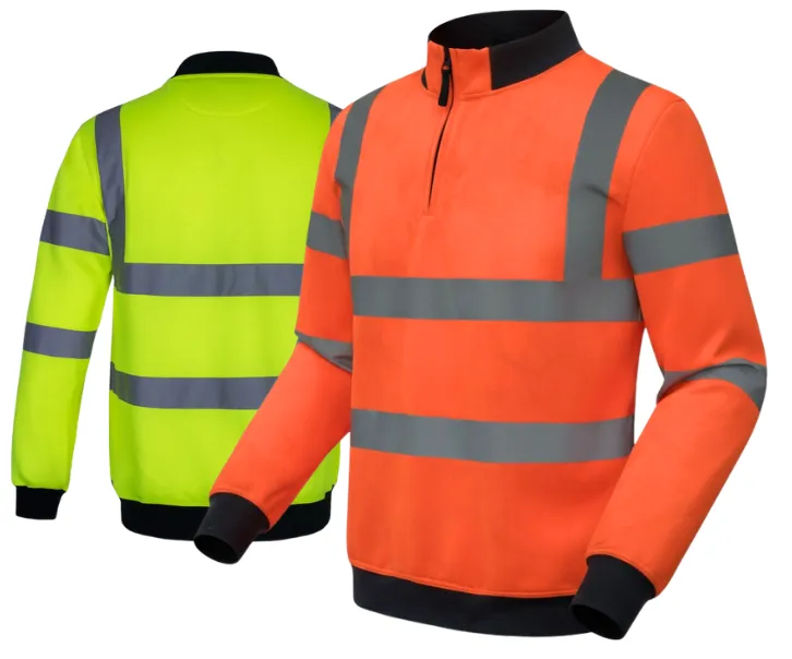 AQUA HI-VIS QUARTER ZIP SWEAT SHIRT EN ISO 20471