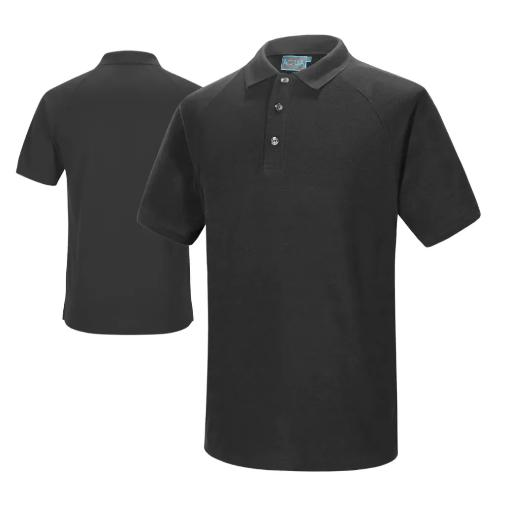 AQUA PIQUE KNIT POLO SHIRT