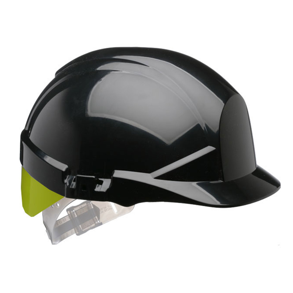 REFLEX BLACK SLIP RATCHET HELMET C/W BRIGHT YELLOW FLASH- CHAMPION