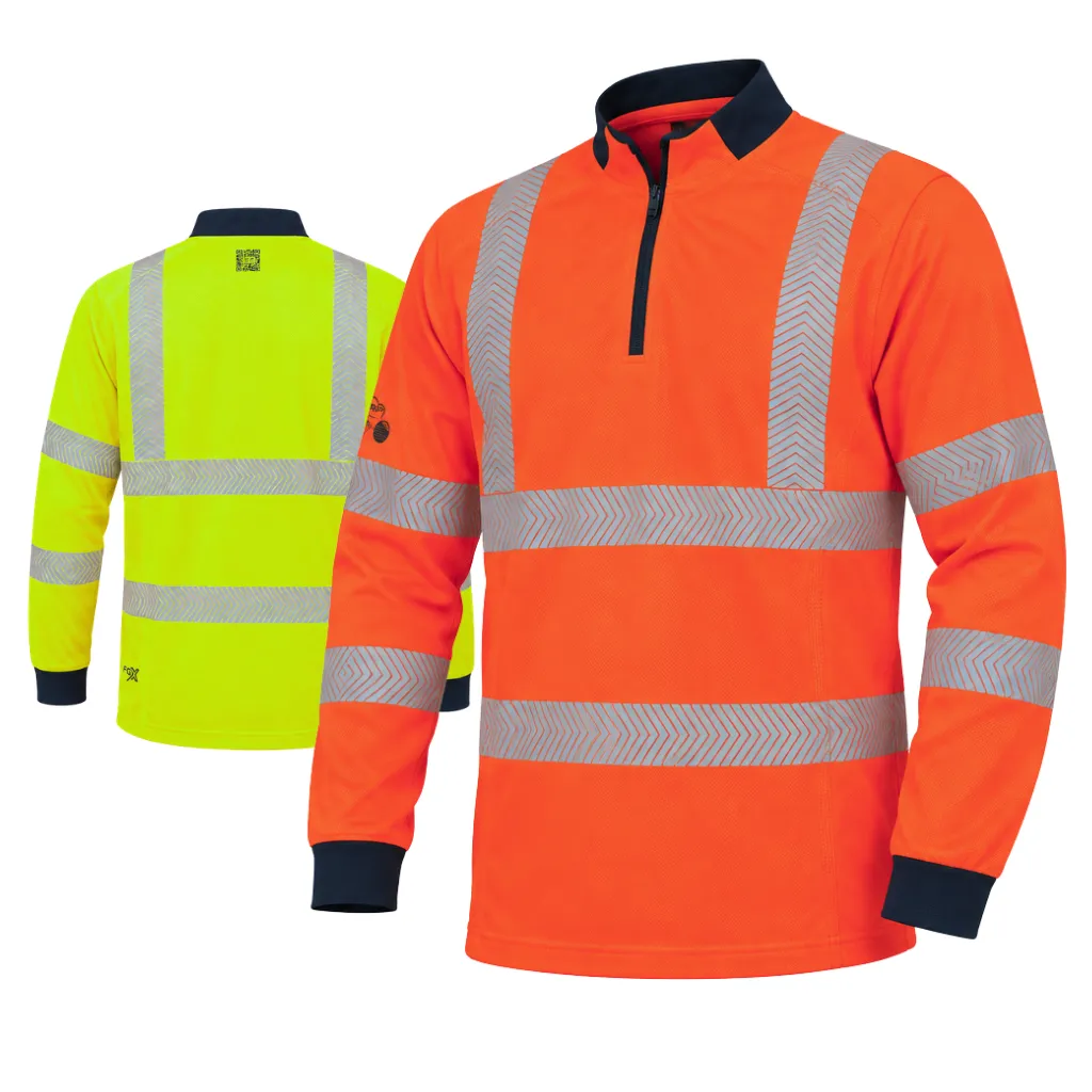 FGXeco L/S Hi-Vis EN20471 RECYCLED VENTED POLOSHIRT