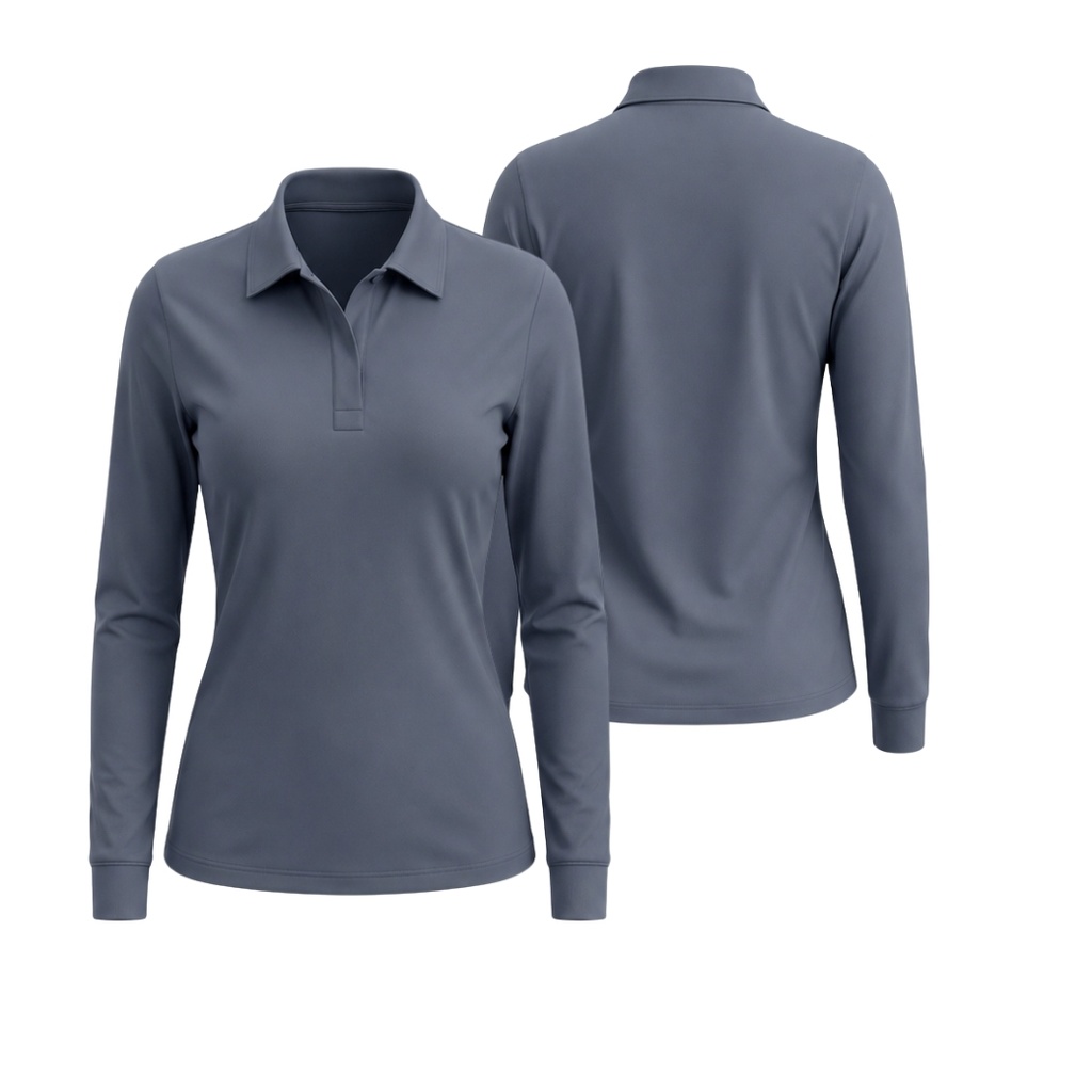 LADIES L/SLEEVE POLYCOTTON POLOSHIRT